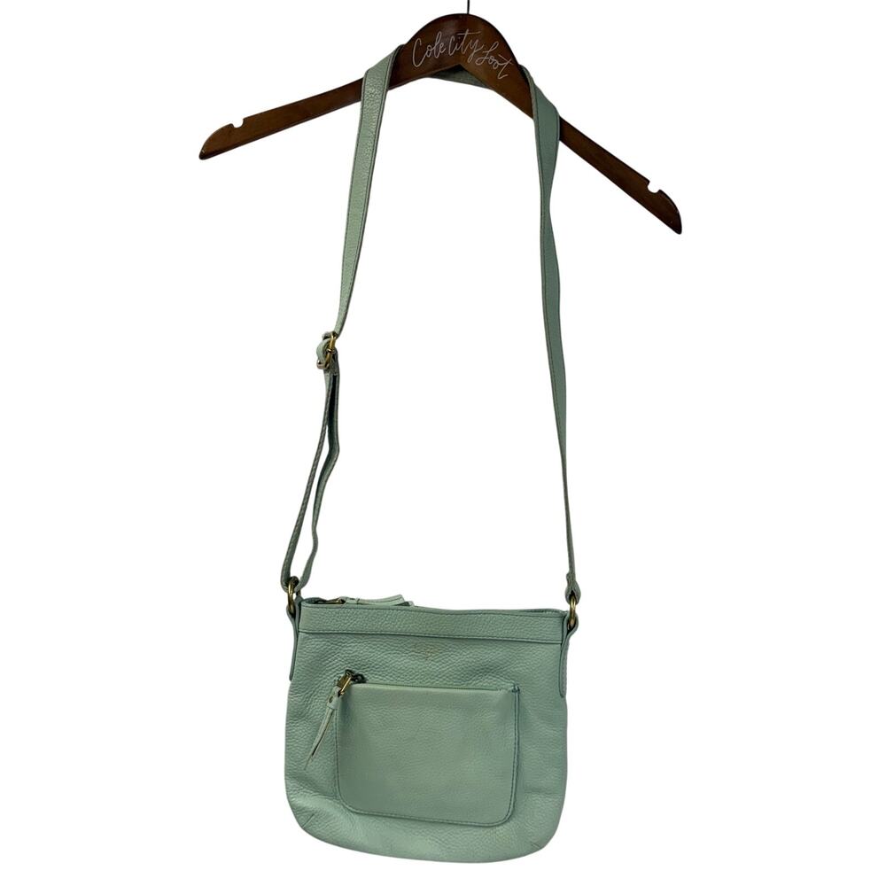 Fossil Bag Mint Green Leather Crossbody Purse Timeless